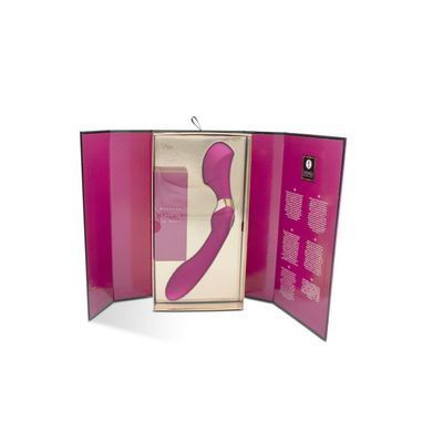 Вибромассажер Shunga Zoa Raspberry, двусторонний, Малиновый