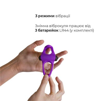 Ерекційне віброкільце Adrien Lastic Lingus MAX Violet з язичком для стимуляції клітора, Фиолетовый