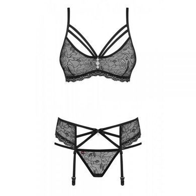 Комплект с поясом для чулок Obsessive 818-SEG-1 S/M