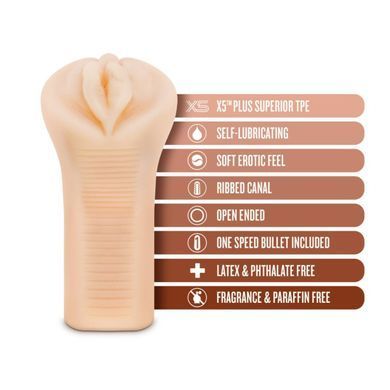 Мастурбатор з віброкулею Blush M For Men Veronika реалістичний, 7.6 см х 16.5 см