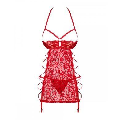 Комплект Obsessive Rediosa сорочка и стринги L/XL