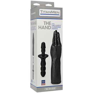 Рука для фистинга Doc Johnson Titanmen The Hand with Vac-U-Lock Compatible Handle, диаметр 6,9см, Черный