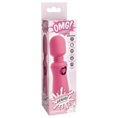 Вібратор мікрофон Pipedream OMG! Wands #Enjoy, з гнучкою головкою, рожевого кольору, 15 х 4 см
