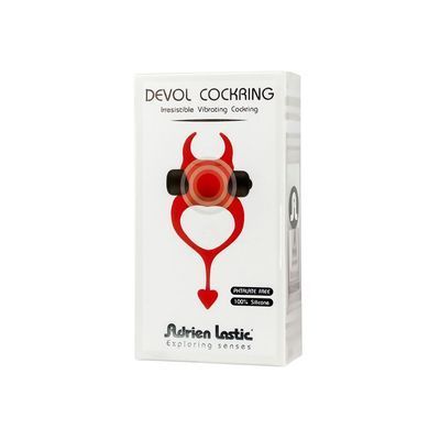 Ерекційне кільце у вигляді диявола Adrien Lastic Devol Cock Ring з вібрацією, червоне, Червоний