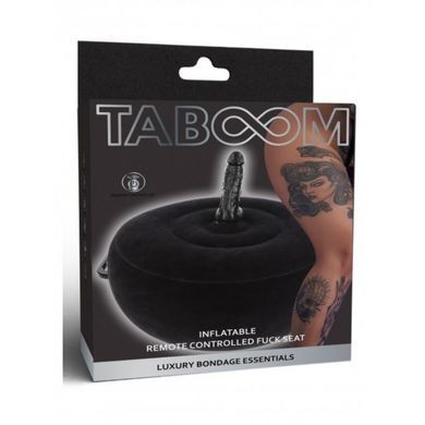 Подушка для секса с реалистичным вибратором Taboom с дистанционным пультом, черная