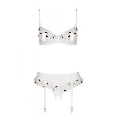 Сексуальний комплект з поясом для панчіх LOVELIA SET white S/M - Passion