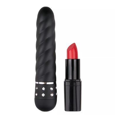 Міні-вібратор з рельєфом та стразами Love Diamond Vibrator Black
