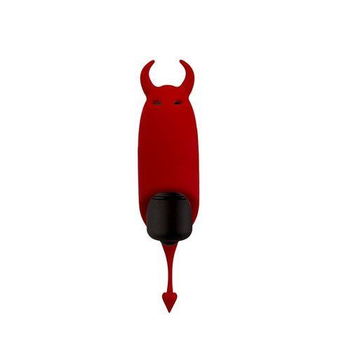 Вібропуля Adrien Lastic Pocket Vibe Devol з хвостиком і ріжками, Червоний