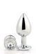 Dt21787 анальна пробка з каменем GLEAMING LOVE SILVER PLUG LARGE