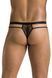 Мужские прозрачные стринги Passion Thong Collin L/XL, черные, сетка
