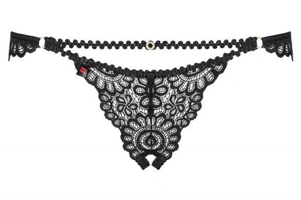 Стринги&nbsp;Obsessive&nbsp;Mixty&nbsp;crotchless&nbsp;panties&nbsp;black&nbsp;L/XL