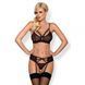 Комплект с поясом для чулок Obsessive 818-SEG-1 S/M