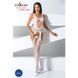 Бодістокінг Passion BS057 white, комбінезон, імітація панчох і пояса, Білий