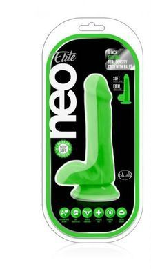 Фаллоимитатор с двойной плотностью NEO ELITE COCK W. BALLS NEON GREEN