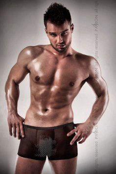 Прозорі чоловічі шортики Passion 025 SHORT black XXL/XXXL, Черный