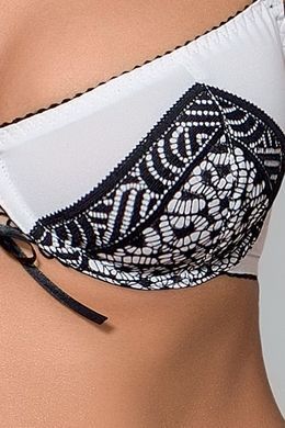 Комплект белья SUELO SET white S/M - Passion Exclusive: лиф, стринги, пояс для чулок, Белый
