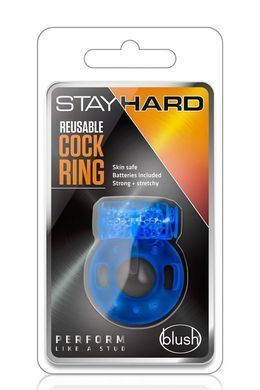 Эрекционное кольцо Stay Hard синего цвета
