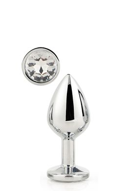 DT21786 Анальная пробка с камнем GLEAMING LOVE SILVER PLUG MEDIUM