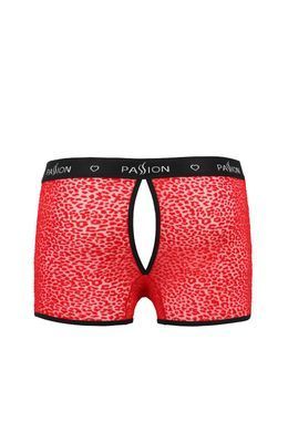 Чоловічі прозорі боксери Passion Short Parker L/XL, червоні, сітка, під леопард