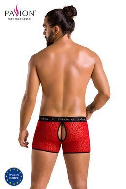 Чоловічі прозорі боксери Passion Short Parker L/XL, червоні, сітка, під леопард