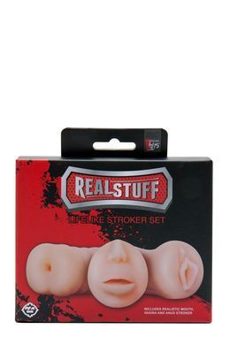 Набор реалистичных мастурбаторов REALSTUFF 3 IN 1 FLESH