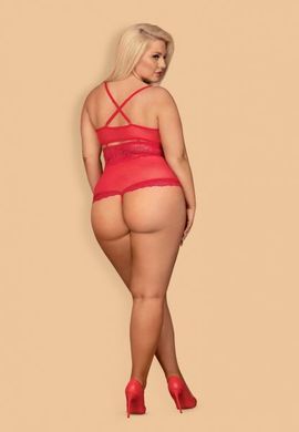 Боді Obsessive 838-TED-3 Teddy opencrotch red XXL