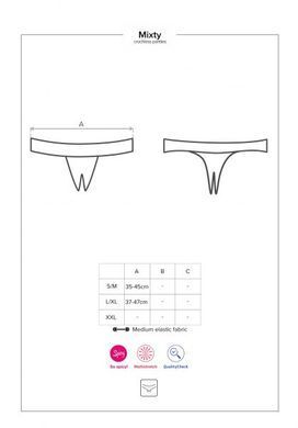 Стрінги Obsessive Mixty crotchless panties black S / M