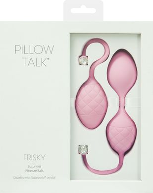 Розкішні вагінальні кульки PILLOW TALK - Frisky Pink з кристалом, діаметр 3,2 см, вага 49-75гр, Рожевий