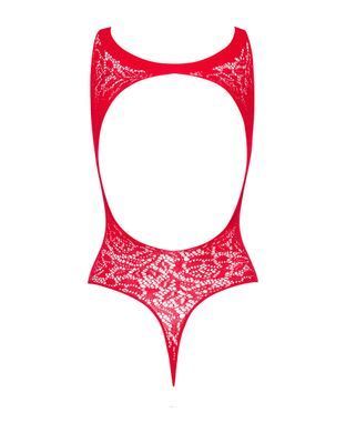 Боді з декоративними переплетеннями Obsessive B120, червоний, S/M/L