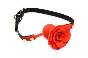 Силиконовый кляп с розой Master Series: Blossom Silicone Rose Gag &ndash; Red
