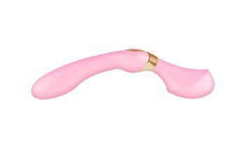 Вибромассажер Shunga Zoa Light Pink, двусторонний, Розовый