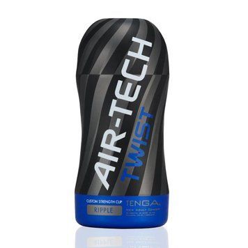 Мастурбатор Tenga Air-Tech TWIST Ripple Blue зі змінною тугістю обхвату, ефект глибокого мінету, Білий