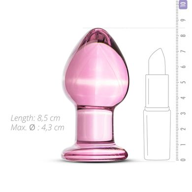 Розовая анальная пробка из стекла Gildo Pink Glass Buttplug No. 27