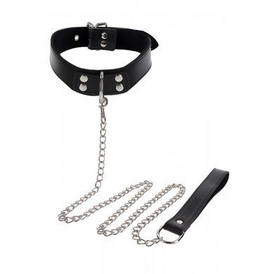 Нашийник широкий з повідцем Taboom Luxury Bondage Essentials чорний