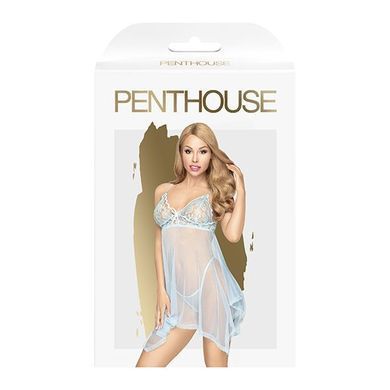 Бебі-дол з ажурним бралетом та асиметричним подолом Penthouse - Naughty Doll Blue M/L, Блакитний