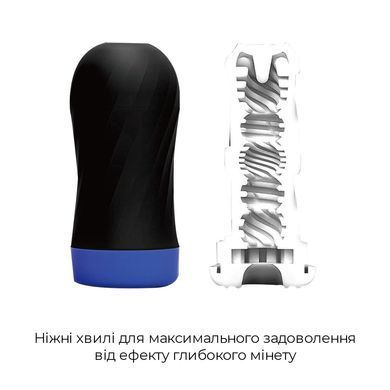 Мастурбатор Tenga Air-Tech TWIST Ripple Blue зі змінною тугістю обхвату, ефект глибокого мінету, Білий