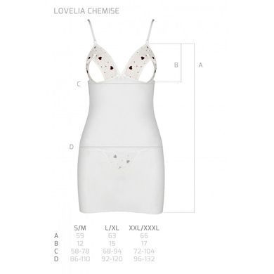Сорочка з вирізами на грудях + стринги LOVELIA CHEMISE white XXL/XXXL - Passion