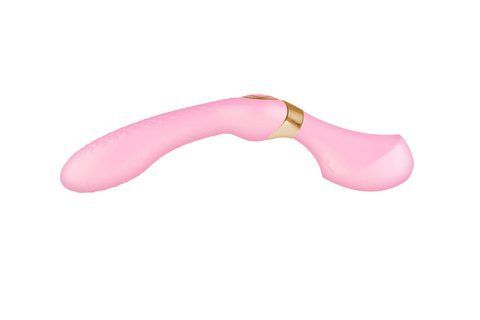 Вибромассажер Shunga Zoa Light Pink, двусторонний, Розовый