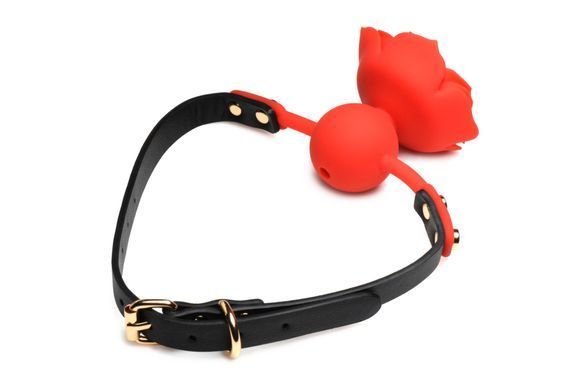 Силіконовий кляп з трояндою Master Series: Blossom Silicone Rose Gag &ndash; Red
