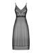 Полупрозрачная длинная сорочка Obsessive Estiqua chemise M/L, черный, ассиметричный крой