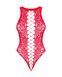 Боді з декоративними переплетеннями Obsessive B120, червоний, S/M/L
