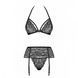 Комплект с поясом для чулок Obsessive 838-SEG-1 3 pcs set black S/M