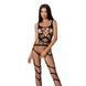 Бодістокінг Passion BS058 black, комбінезон, дуже повітряний, Черный
