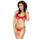 Комплект білизни COCTAIL BIKINI red L/XL - Passion: ліф з бантиками, стрінги-ниточки, Червоний