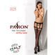 Эротические колготки-бодистокинг Passion S025 black, имитация ажурных чулочков с пояском, Черный