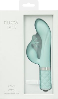 Роскошный вибратор-кролик Pillow Talk - Kinky Teal с кристаллом Сваровски, мощный, Бирюзовый