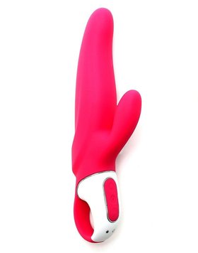 Мощный вибратор-кролик Satisfyer Vibes Mr. Rabbit, два мотора, литой силикон, Рожевий