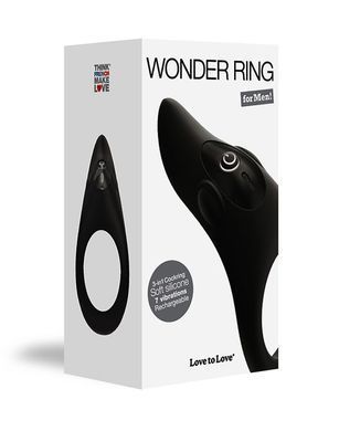 Эрекционное виброкольцо Love To Love WONDER RING с мегастимулятором клитора, перезаряжаемое, Черный