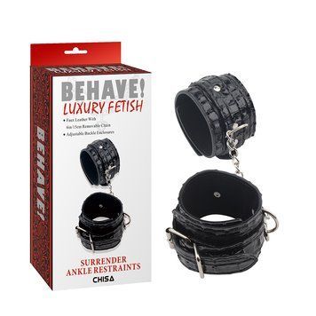 Легінси Chisa BEHAVE LUXURY FETISH Surrender ankle restraints, Черный