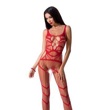 Бодістокінг Passion BS058 red, комбінезон, дуже повітряний, Червоний